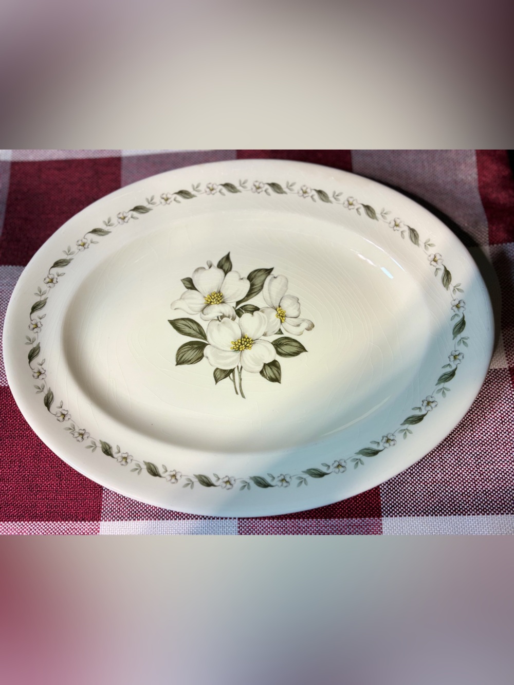 Vintage 1940's Steubenville Cornelia(Dogwood) Pattern Oval Platter
